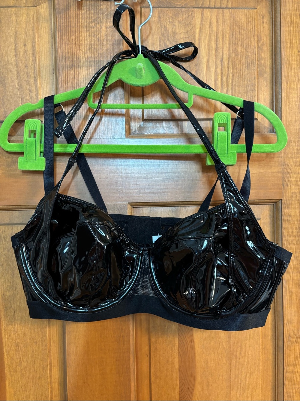 Torrid patent pleather underwire halter bra size 1